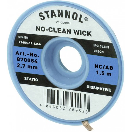 Stannol No-Clean wick desoldeerlint 1,5m 2,7mm