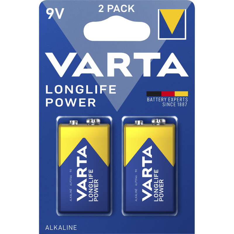 Varta Duopack Longlife Power 9V Alkaline blokbatterij (set van 2)