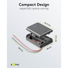 Goobay 12445 Batterijhouder met schakelaar voor 3x AA batterij