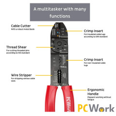 PCWork PCW04D 4-in-1 Strip- knip- en krimptang