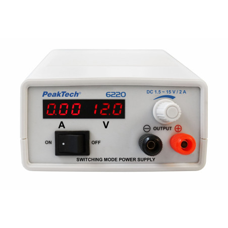 PeakTech 6220 Mini labvoeding 1,5-15VDC & 2A