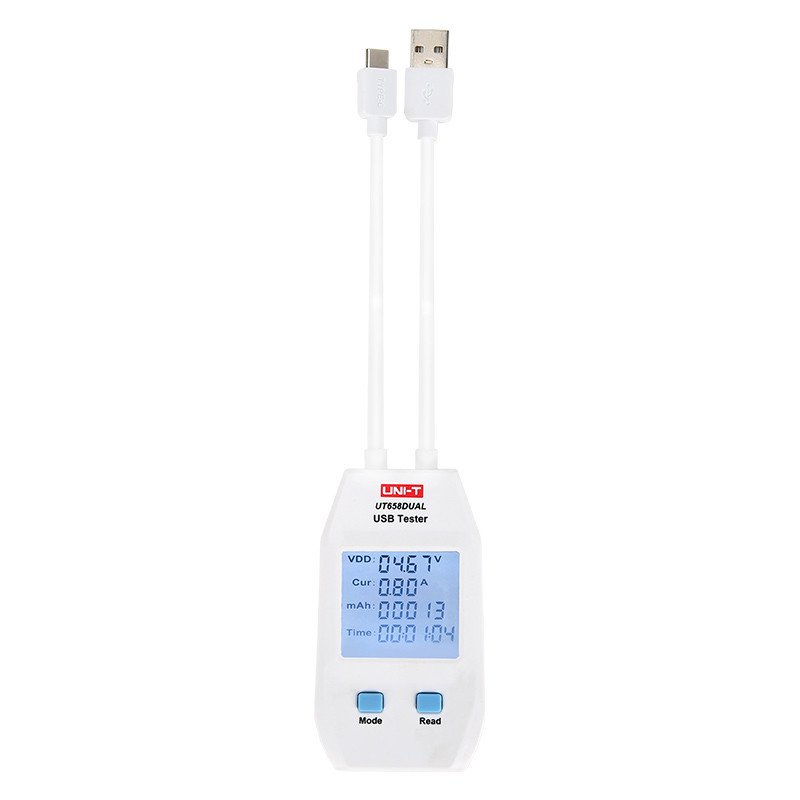 UNI-T UT658DUAL USB-A en USB-C tester en meter