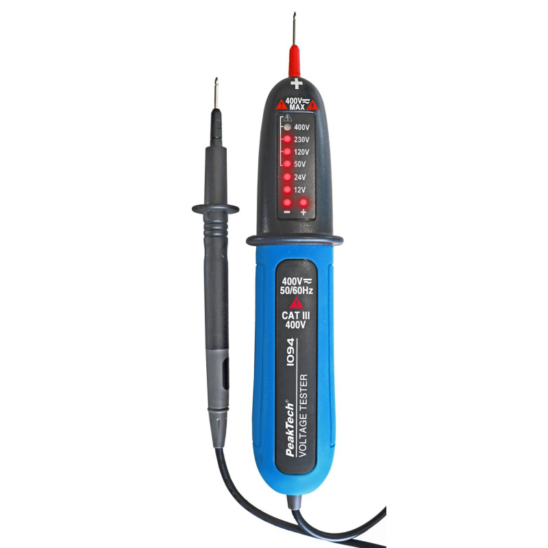 PeakTech 1094 Duspol spanningsmeter 12 tot 400V AC & DC
