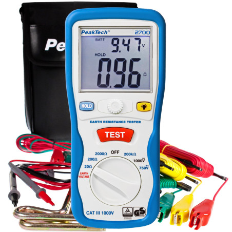 PeakTech 2700 Aardweerstandsmeter | Soldeerbout-shop.nl