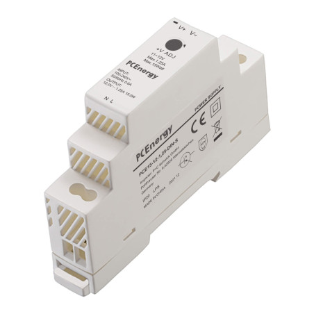 PCEnergy PCE15-12-1,25-DIN-S DC voeding DIN-rail 12V 1,25A 15W