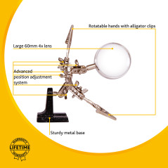 Levenhuk ZF9 Derde hand met vergrootglas | Soldeerbout-shop.nl