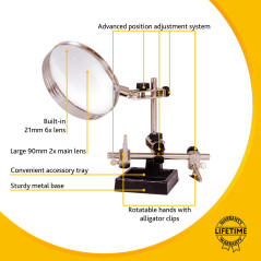 Levenhuk ZF15 Derde hand met vergrootglas | Soldeerbout-shop.nl