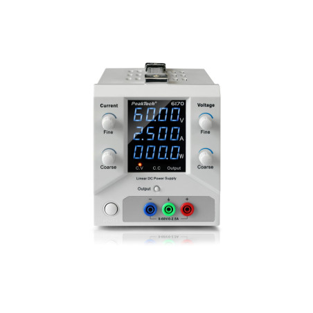 PeakTech 6170 Labvoeding 0-60VDC & 0-2,5A