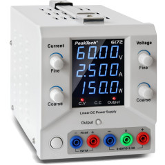 PeakTech 6172 Labvoeding 0-60VDC & 0-2,5A | Soldeerbout-shop.nl