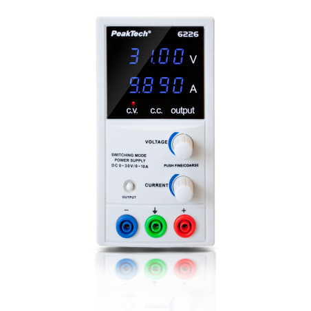 PeakTech 6226 Labvoeding 0-30VDC & 0-10A | Soldeerbout-shop.nl