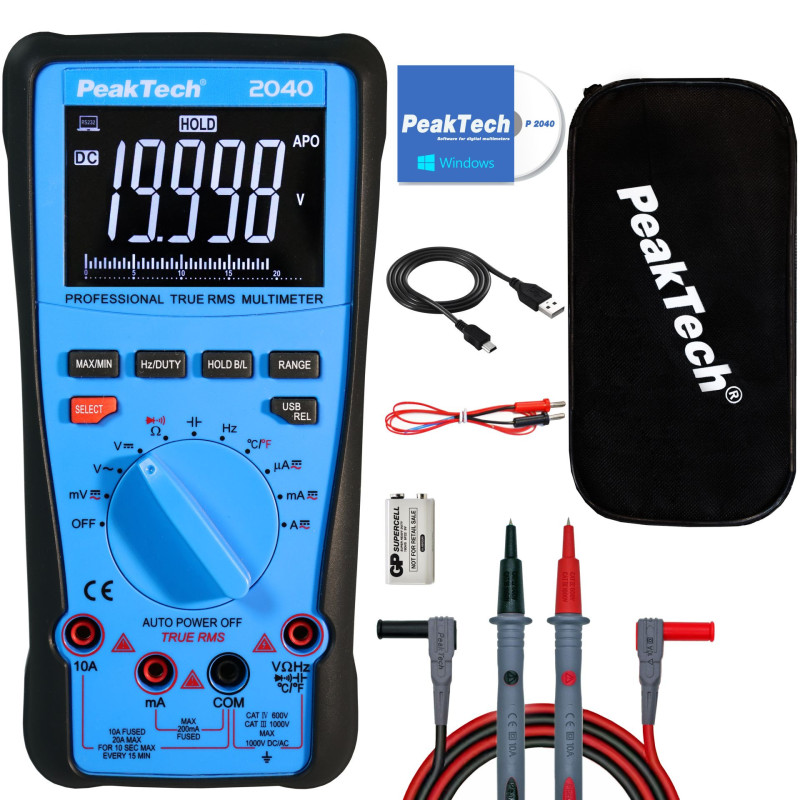 PeakTech 2040 Digitale multimeter met USB-interface
