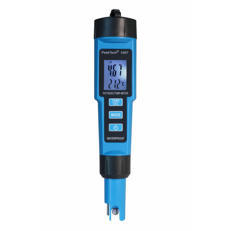 PeakTech 5307 4-in-1 vloeistoftester PH-, EC-, TDS-, en Thermometer PeakTech 5307 4-in-1 vloeistoftester PH-, EC-, TDS-, en Thermometer