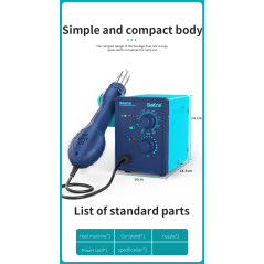 Bakon BK858 hetelucht SMD soldeerstation 550Watt | Soldeerbout-shop.nl