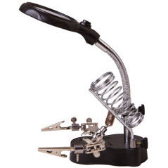 Levenhuk Zeno Desk D3 Derde hand met vergrootglas en soldeerboutstandaard | Soldeerbout-shop.nl