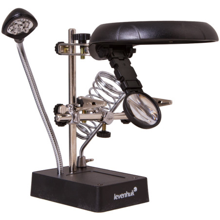 Levenhuk Zeno Desk D11 Derde hand met vergrootglas en soldeerboutstandaard | Soldeerbout-shop.nl