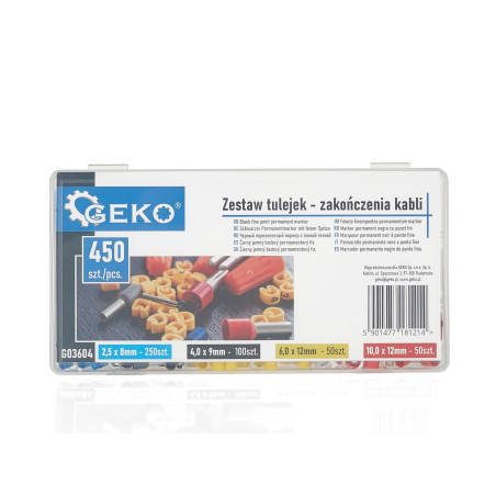 GEKO G03604 adereindhulzenassortiment 2,5mm² tot 10mm² (450 stuks)
