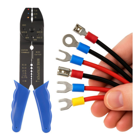 GEKO G01771 4-in-1 Strip- knip- en krimptang | Soldeerbout-shop.nl