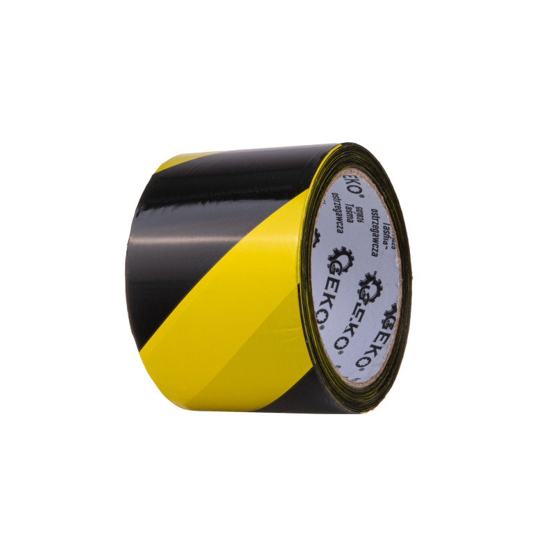 GEKO G01826 Waarschuwingstape 70mm x 100m zwart