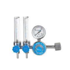 GEKO G80076 CO2 en Argon gasdrukregelaar instelbaar met 2x flowmeter | Soldeerbout-shop.nl