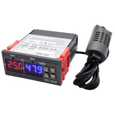 Eurokomp E6137 STC-3028 Digitale Inbouw Thermostaat en Hygrometer 230VAC | Soldeerbout-shop.nl