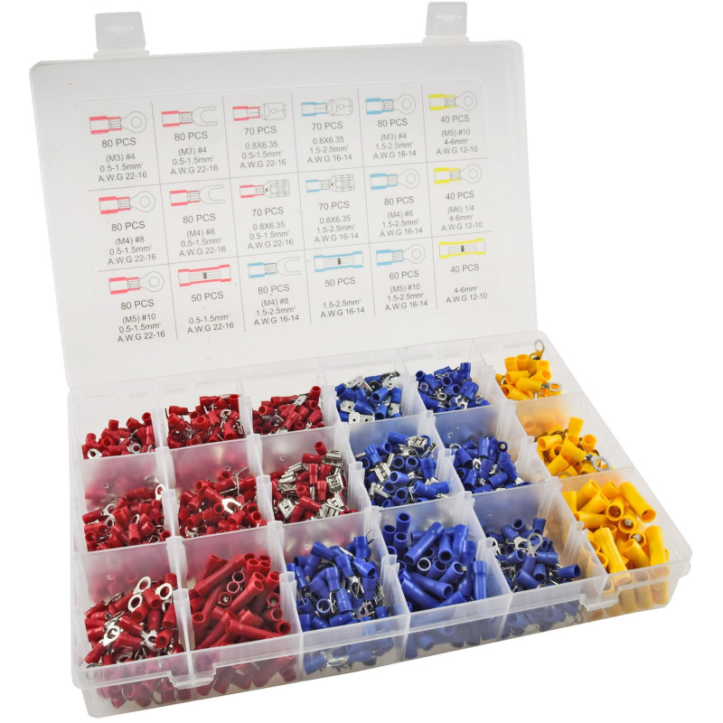 Chilitec 22926 AMP-kabelschoenen assortiment 1200-delig Chilitec 22926 AMP-kabelschoenen assortiment 1200-delig