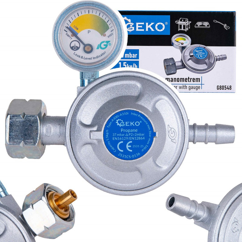 GEKO G80548 Gasdrukregelaar 37mBar met niveaumeter