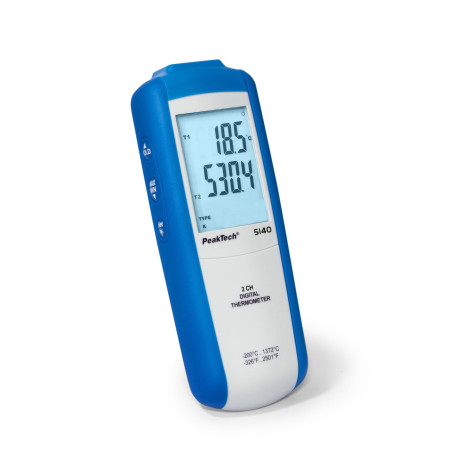 PeakTech 5140 Dubbele digitale thermometer -200 tot +1372°C
