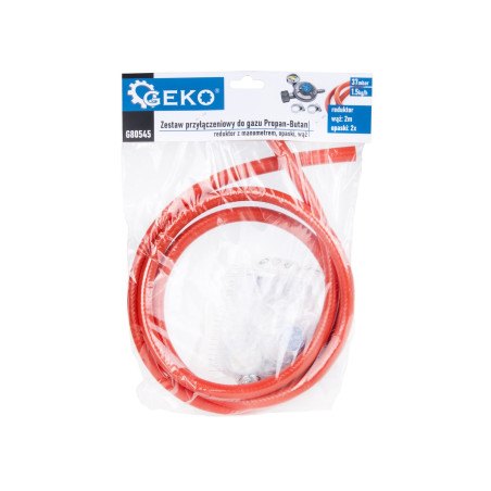 GEKO G80545 Gasdrukregelaar 37mBar met niveaumeter en gasslang 2m