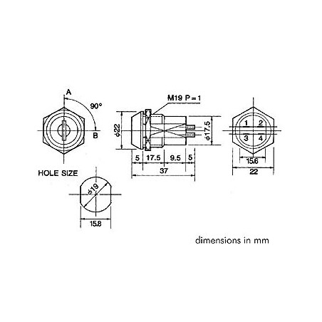 Velleman KS3 Sleutelschakelaar 2-Polig OFF-ON (DPST)