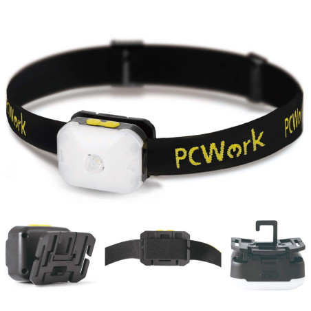 PCWork PCW12B LED hoofdlamp met accu 200lumen | Soldeerbout-shop.nl