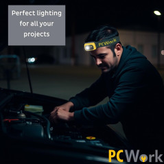 PCWork PCW12D LED hoofdlamp met accu 300lumen | Soldeerbout-shop.nl