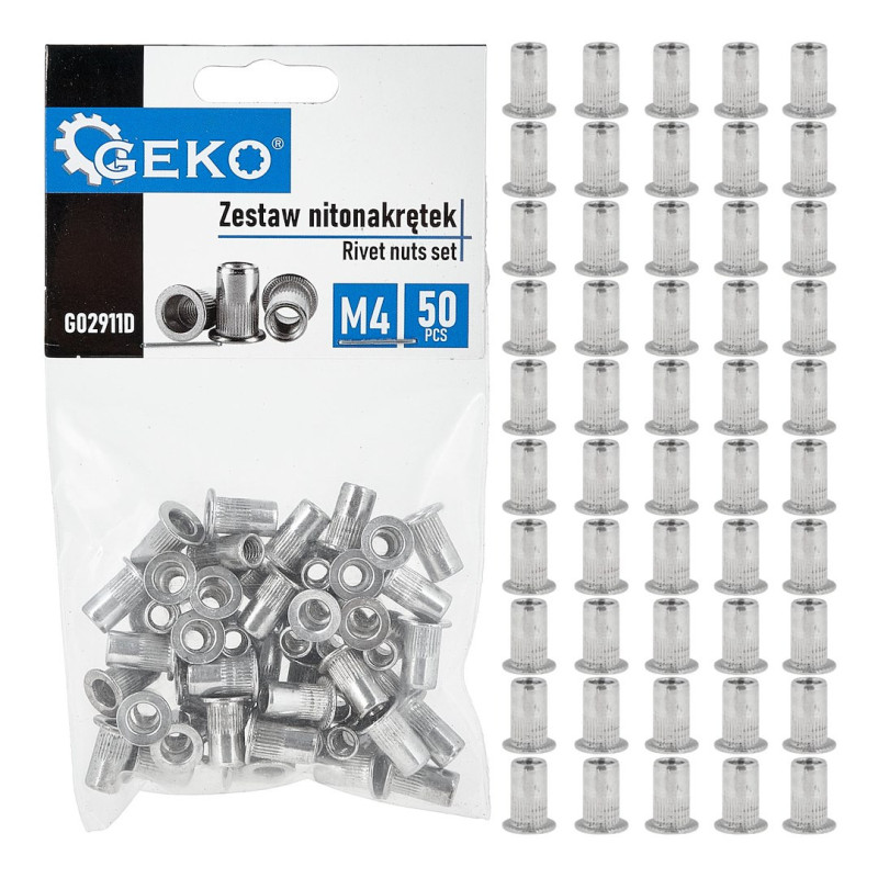GEKO G02911D Blindklinkmoeren M4 aluminium (50 stuks) GEKO G02911D Blindklinkmoeren M4 aluminium (50 stuks)