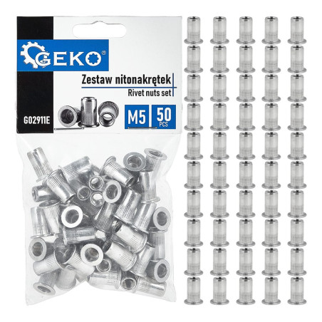 GEKO G02911E Blindklinkmoeren M5 aluminium (50 stuks) | Soldeerbout-shop.nl