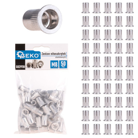 GEKO G02911H Blindklinkmoeren M8 aluminium (50 stuks) | Soldeerbout-shop.nl