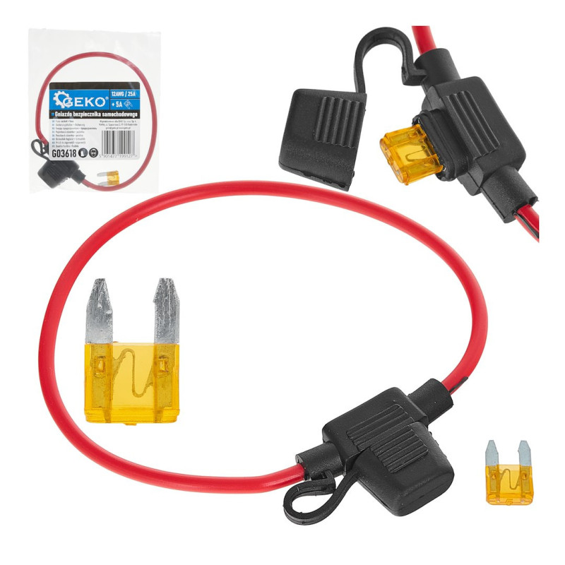 GEKO G03618 12V zekeringhouder met 5A zekering