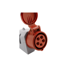 McPower CEE wandcontactdoos 16A 5-polig female | Soldeerbout-shop.nl