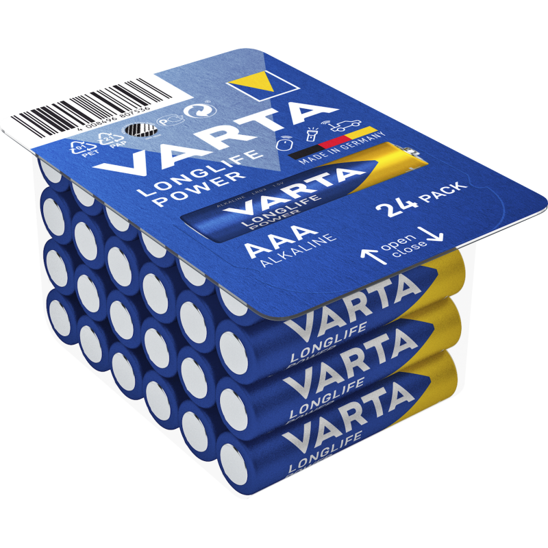 Varta Longlife Power AAA Alkaline batterijen (24stuks)