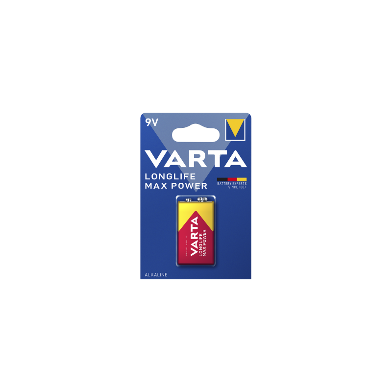 Varta Longlife Max Power 9V Alkaline blokbatterij