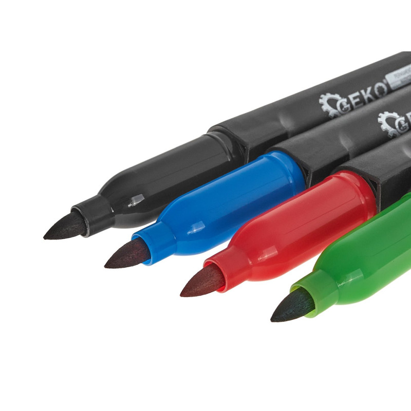 GEKO G29022 Fine point permanent marker kleurenset (4 stuks)