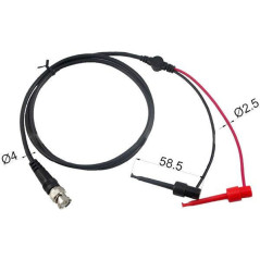 Soldeerbout-shop N414 BNC naar 2 Klemtestpennen 30VAC/60VDC 1A 100cm | Soldeerbout-shop.nl