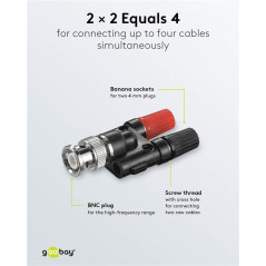 Goobay 11401 BNC naar 2x banaanplug |  Soldeerbout-shop.nl
