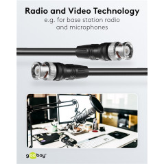 Goobay 50088 RG58 BNC-kabel 50 Ohm 10m |  Soldeerbout-shop.nl