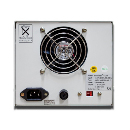 PeakTech 6130 Laboratoriumvoeding 0-15V & 0-10A AC/DC