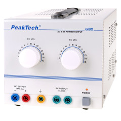 PeakTech 6130 Laboratoriumvoeding 0-15V & 0-10A AC/DC | Soldeerbout-shop.nl