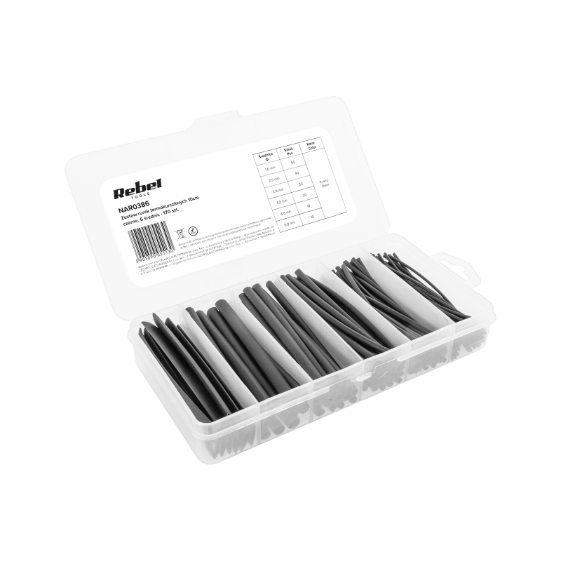Rebel NAR0386 Krimpkous assortiment 170-delig zwart