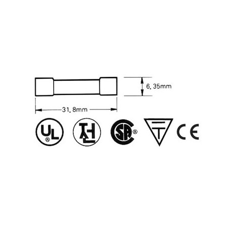 Velleman 6FF0.1N 6x32mm glaszekering 100mA snel (10 stuks)