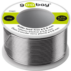 Goobay 77421 soldeertin 0,8mm 20gram loodvrij met zilver | Soldeerbout-shop.nl