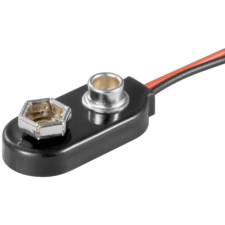 Goobay 12483 Professionele 9V Snap Batterijclip voor 9V blokbatterij | Soldeerbout-shop.nl