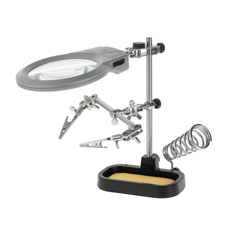 Rebel NAR0150 Derde hand met vergrootglas en soldeerboutstandaard Rebel NAR0150 Derde hand met vergrootglas en soldeerboutstandaard