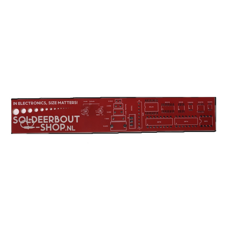 Soldeerbout-shop PCB Ruler 15cm rood